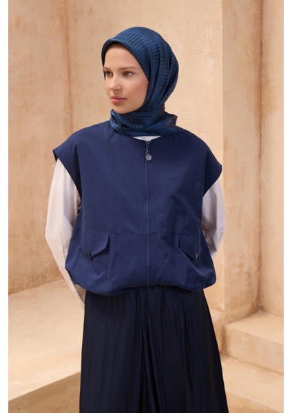 Tivil Saf İpek Eşarp 4104 - 61 Lacivert Karışık Desen fiyatları