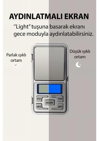 Hassas Dijital Mini El Tartısı, Kuyumcu ve Takı Ölçüm Aracı, Gri Renk fırsatları