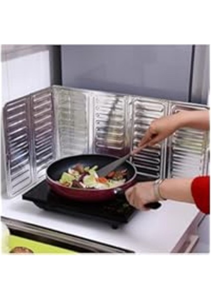 Iki Parça Pratik Ocak Kenarı Yağ Koruyucu Alüminyum Levha 32,5X84 cm