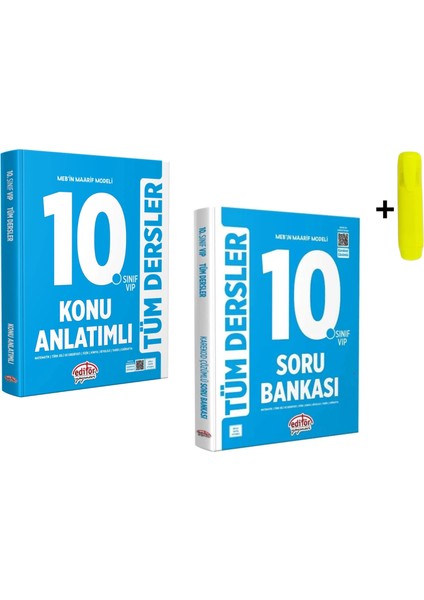Editör 10. Sınıf Vıp Tüm Dersler Konu Anlatım ve Soru Bankası Seti