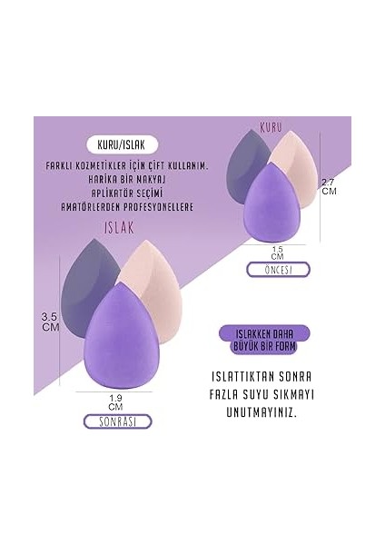 Lılyth 3’lü Kalp Kutulu Renkli Makyaj Sünger Seti | Fondöten & Kapatıcı Uygulama Süngeri modelleri