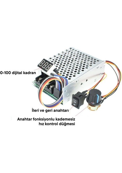 Dijital Göstergeli Takometreli Çift Yönlü Ileri Geri Dc Motor Hız Regülatörü 40A 12V24V36 fiyatları