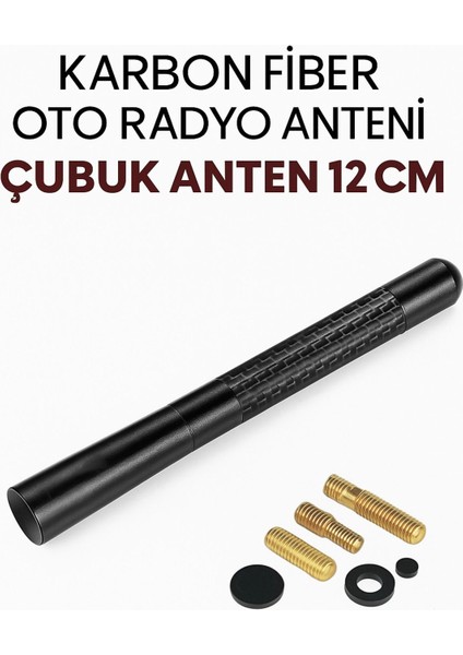 Fıat Linea 2009 Sonrası Uyumlu Karbon Fiber Oto Radyo Anteni Çubuk Anten 12 cm fiyatları