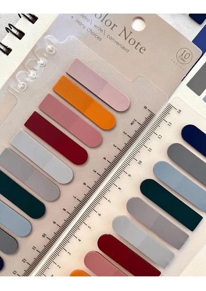 Hayal Sepeti 10 Renkli Cetvelli Pastel Tonları Şeffaf Pet Indeks / Index Sticker / Postit / Post-It