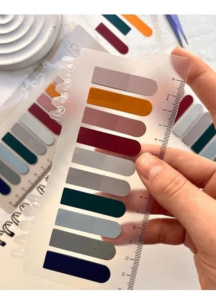 Hayal Sepeti 10 Renkli Cetvelli Pastel Tonları Şeffaf Pet Indeks / Index Sticker / Postit / Post-It fiyatları