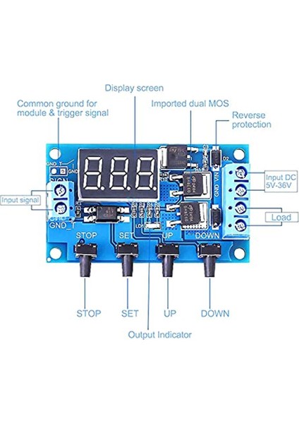 Dual Mos 12 24V Zaman Ayarlı Geciktirmeli LED Ekran Zaman Rölesi indirimleri