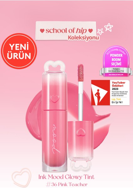Kalıcı, Pigmentli, Parlak Bitişli Tint PERIPERA Ink Mood Glowy Tint (36 Pink Teacher)