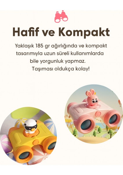 Electroawm 8X25 Hd Optik Sevimli Oyuncak Kaliteli Dürbün Pembe Benzersiz Hediye fırsatları