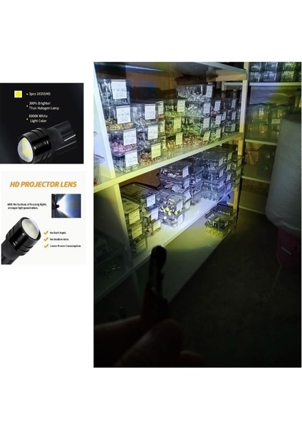 1 Takım T10 LED Projetor Lens Dipsiz Ampul Beyaz (Projektor T10 Whıte) fiyatları