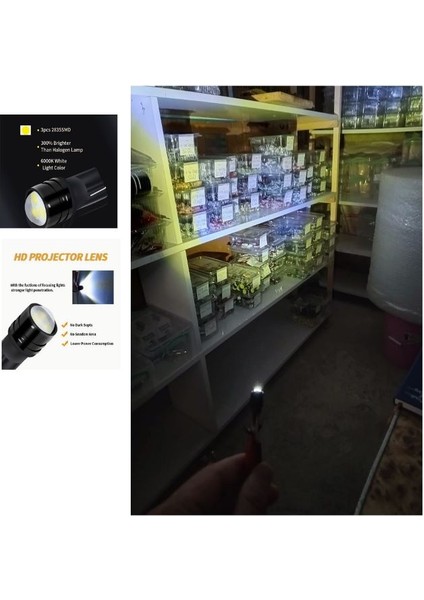 1 Takım T10 LED Projetor Lens Dipsiz Ampul Beyaz (Projektor T10 Whıte) modelleri