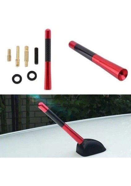 Volkswagen Passat cc Uyumlu Karbon Oto Çubuk Anten Kırmızı (345)