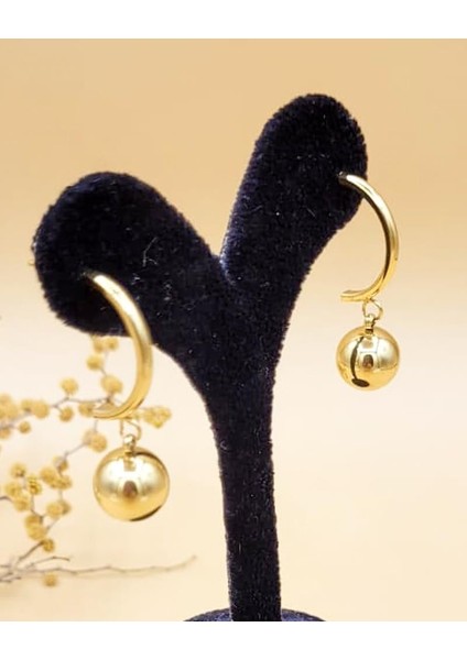 Gold Küre Sallantılı Çelik Küpe fiyatları