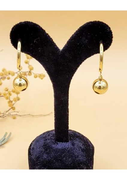 Gold Küre Sallantılı Çelik Küpe indirimleri