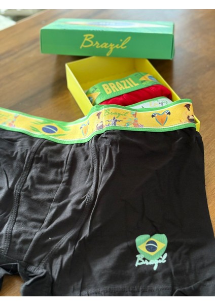 Brazil Baskılı Dikişsiz Bambu Boxer 3'lü fiyatları