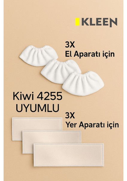 Uyumlu Buharlı Temizlik Makinesi Yedek Bez Seti, Beyaz, 4255