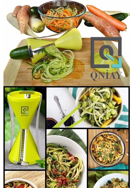 Çok Renkli Manuel Spiral Sebze Doğrayıcı ile Pratik Sebze Spagetti Yapımı