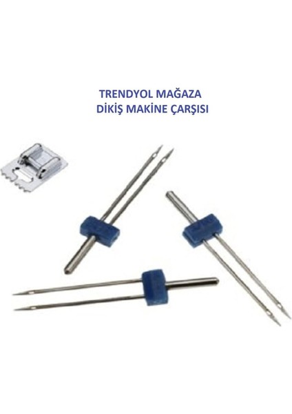 Çift Iğne ve Nervür Ayak Seti, 2mm, 3mm, 4mm Iğne Paketli, Mavi Renkli fiyatları