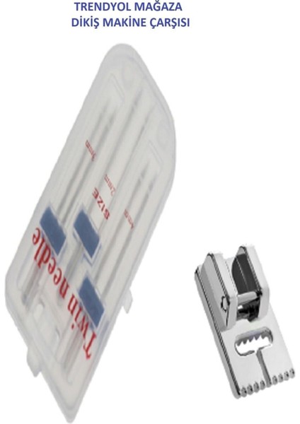 Çift Iğne ve Nervür Ayak Seti, 2mm, 3mm, 4mm Iğne Paketli, Mavi Renkli modelleri