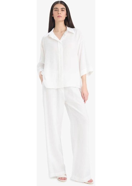 Oversize Geniş Kalıp Krinkıl Kumaş Uzun Kollu Gömlek F2316AX25AU fiyatları