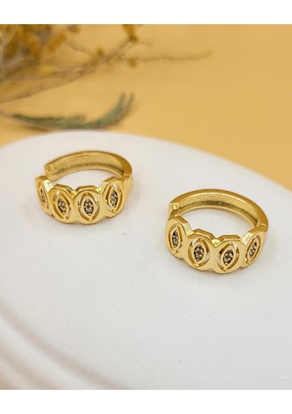 Gold Çelik Taşlı Göz Halka Küpe fırsatları