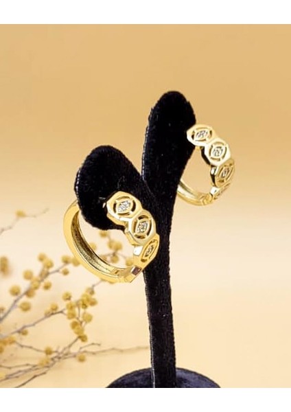 Gold Çelik Taşlı Göz Halka Küpe indirimleri