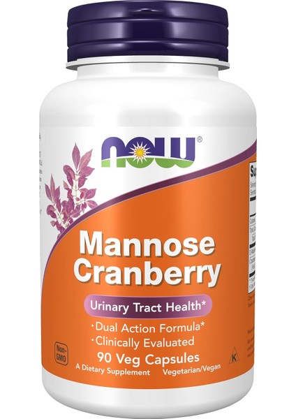 D-Mannose Cranberry Vaccinium Urinary Tract Health Dual Action Formula İdrar Yolu