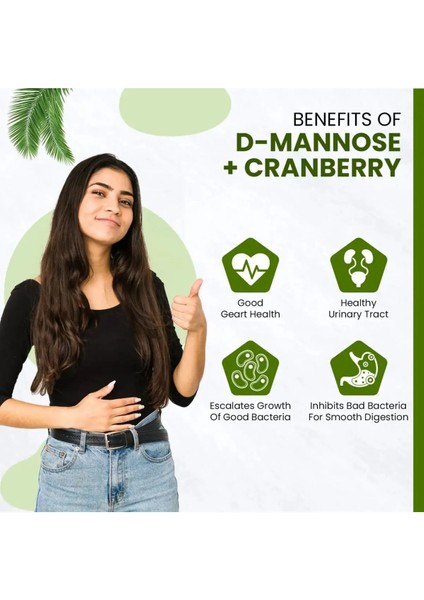 D-Mannose Cranberry Vaccinium Urinary Tract Health Dual Action Formula İdrar Yolu modelleri