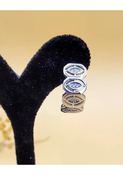 Silver Çelik Taşlı Göz Halka Küpe fırsatları