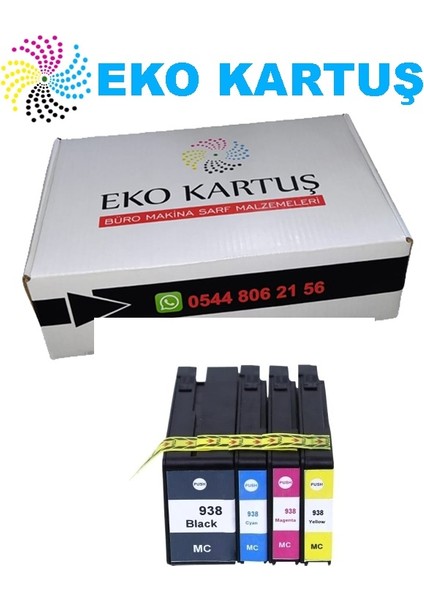 Hp 938XL Kartuş Muadil Yüksek Kapasite Pro 9720/9730/9110B/9120B9130/ set 4 renk