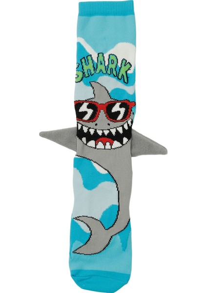 3D Shark 1 Lı Skt-B 5pr Mavi Erkek Çocuk Çorap