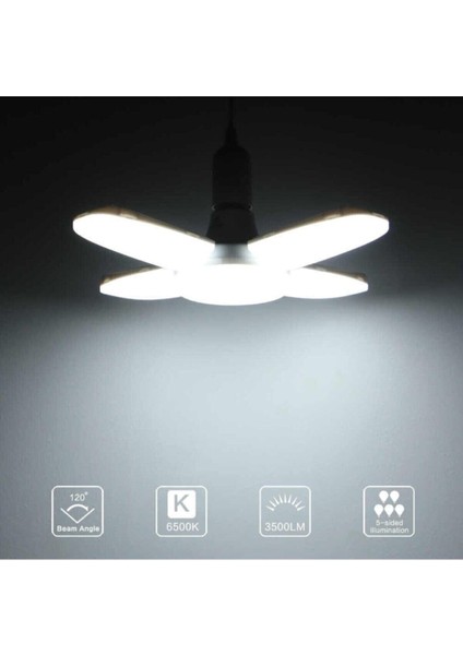50W 5000 Lumen 4 Kollu Katlanır LED Ampul, Tasarruflu ve Parlak Işık modelleri