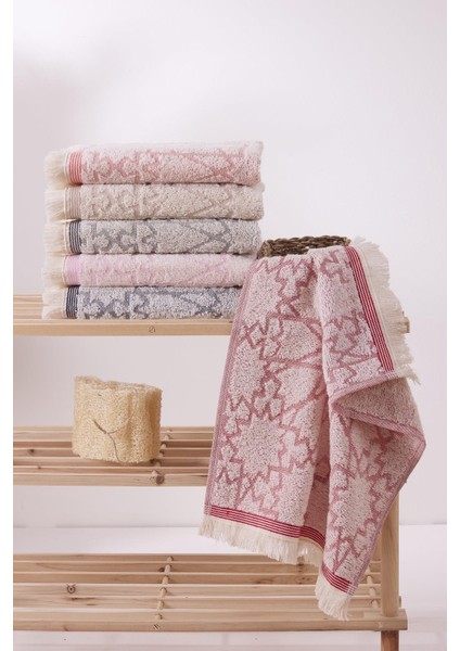 Kündekari Desen 30X50 Pamuklu 6 Parça Mutfak Havlusu / El ve Yüz Kurulama Havlusu