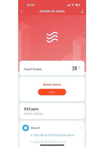 AV-06DW Wifili Kablosuz Duman Dedektörü Yangın Alarmı 90DB Sesli Pilli modelleri
