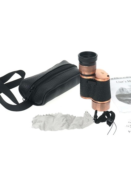 6X24 Baıgısh, Askeri Tarzi Pirinç ve Deri Kaplamalı, Deri Çantalı Monocular Dürbün Princ