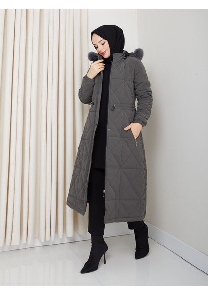 Kadın Tam Dolgulu Bel Bağcıklı Kol Lastikli Nova Kumaş Genç ve Spor Ara Boy Tesettür Mont 0216 indirimleri