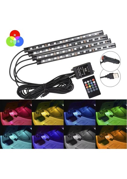 Suzuki Samurai Uyumlu Araç Içi Ayak Altı 12 LED Müziğe Duyarlı LED Lambası MODEL966 fiyatları