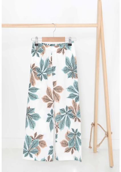 Kız Çocuk Mint Desenli Pantolon - 27378