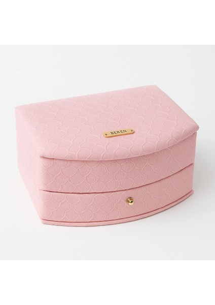 Dekoratif Kadife Takı Bijuteri Mücevher Kutusu Organizer Düzenleyici Pembe fiyatları