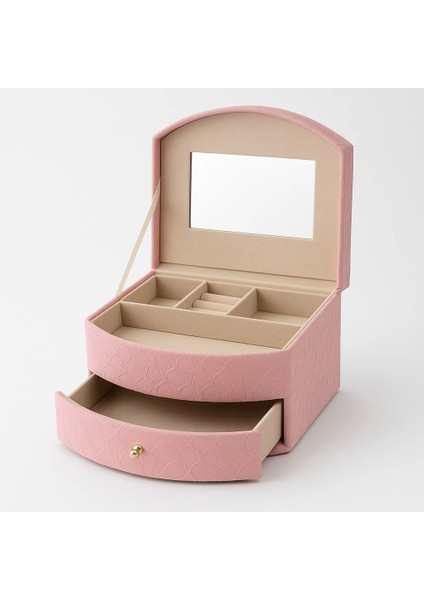 Dekoratif Kadife Takı Bijuteri Mücevher Kutusu Organizer Düzenleyici Pembe indirimleri