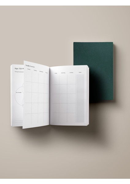 Daily Planner - A5 Süresiz Aylık, Haftalık ve Günlük Planlayıcı -Yeşil fiyatları