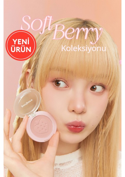 Pastel Tonlarda Sebum Dengeleyici Toz Allık Perıpera Pure Blushed Sunshine Cheek (26 Fluffy Berry)
