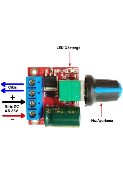 Pwm Dc Motor Hız Ayarlayıcı 5V-35V Speed Regulator Switch 5A Switch Function LED Dimmer modelleri