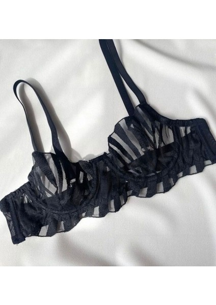 Kadın Siyah Zebra Desenli Transparan Iç Çamaşır Takımı fiyatları