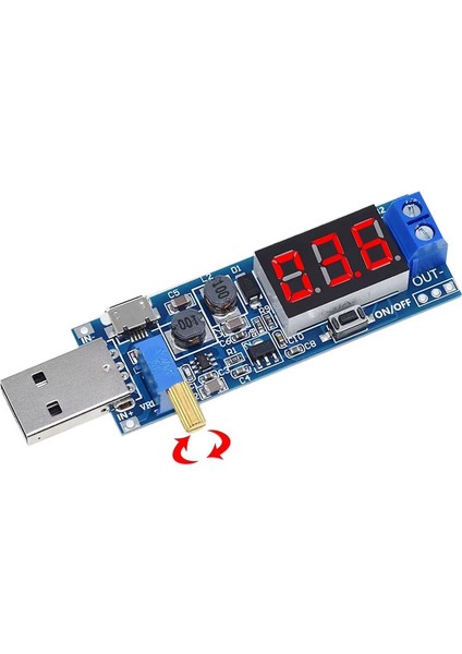 Dc-Dc USB Boost Güç Kaynağı Voltaj Regülatör Modülü 5V To 3.3V 9V 12V 24V