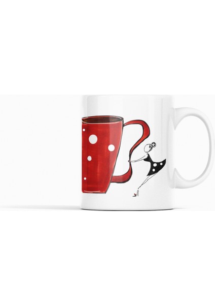 Mizahi Karikatür Kadın Figürlü Eğlenceli Tasarım Hediyelik Baskılı Kupa Bardak fiyatları