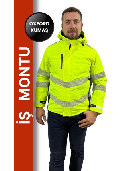 Oxford Kumaş Reflektörlü Iş Montu, Su Geçirmez, Kapüşonlu, Termal Astar fiyatları