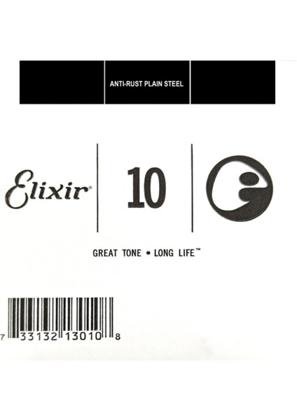 13010 Tek Gitar Teli 0,10 Anti-Rust Plain Steel Single Guitar String - 010