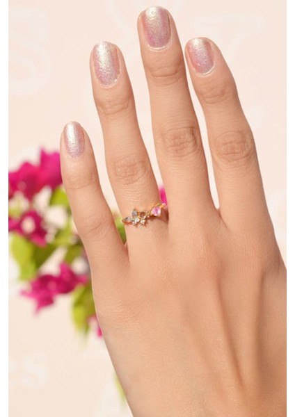 Gold Turkuaz Kelebek Çelik Yüzük fiyatları