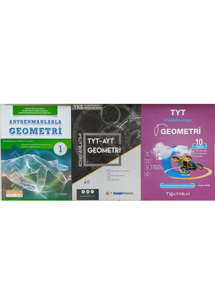 Test Okul Yayınları Tyt Geometri Fasikül Soru Bankası+Kampüs Tyt-Ayt Konu Anlatımı+Antremanlarla Geometri