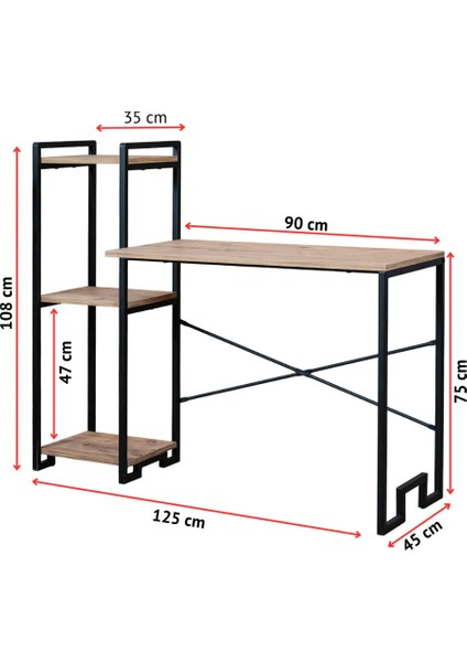 Modern Çalışma Masası 3 Raflı Organizer